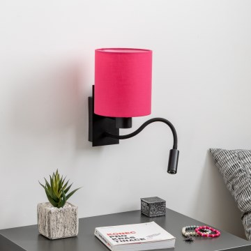 Brilagi - LED Гъвкав аплик NUBILA 1xE27/25W/230V + LED/3W черен/розов