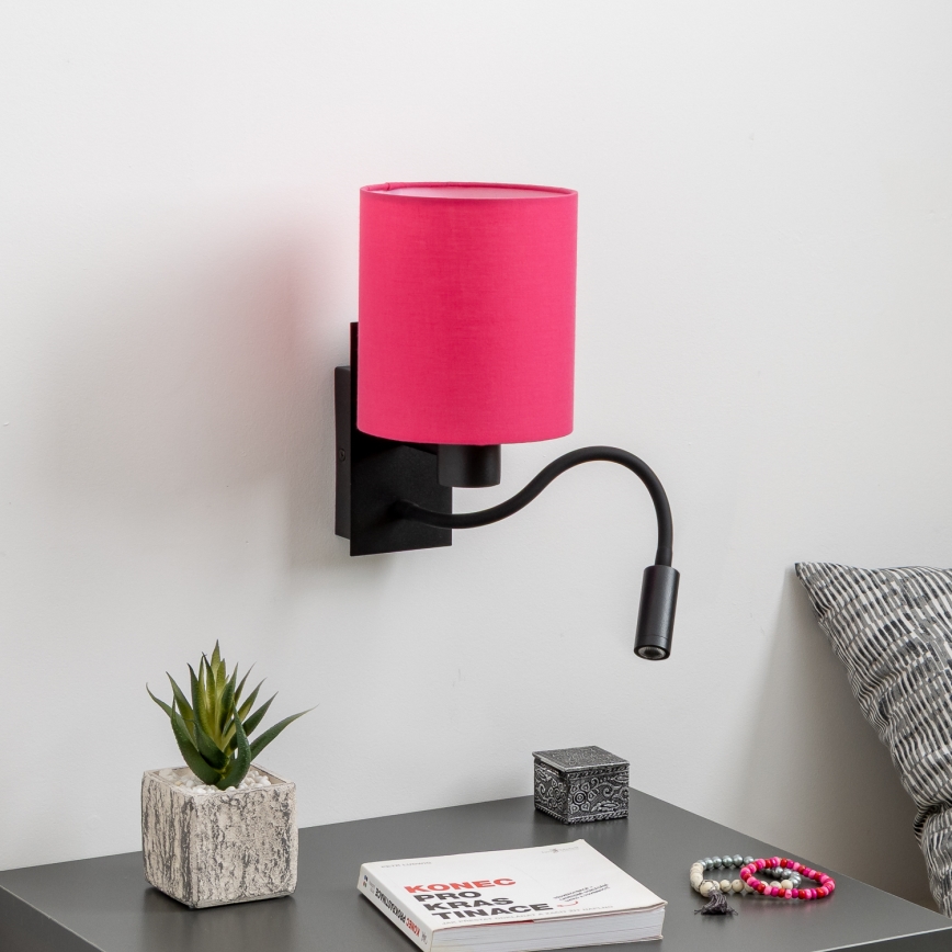 Brilagi - LED Гъвкав аплик NUBILA 1xE27/25W/230V + LED/3W черен/розов