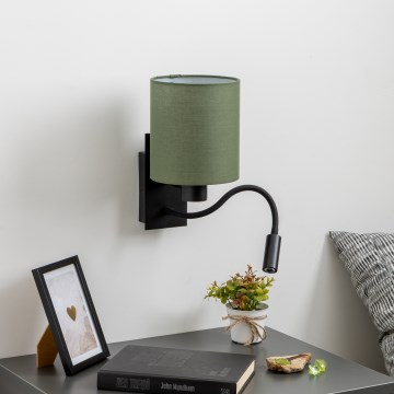 Brilagi - LED Гъвкав аплик NUBILA 1xE27/25W/230V + LED/3W черен/зелен