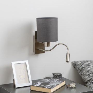 Brilagi - LED Гъвкав аплик NUBILA 1xE27/25W/230V + LED/3W матов хром/антрацит