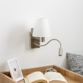 Brilagi - LED Гъвкав аплик NUBILA 1xE27/25W/230V + LED/3W матов хром/бял