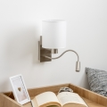 Brilagi - LED Гъвкав аплик NUBILA 1xE27/25W/230V + LED/3W матов хром/бял