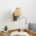 Brilagi - LED Гъвкав аплик NUBILA 1xE27/25W/230V + LED/3W матов хром/светлокафяво