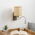 Brilagi - LED Гъвкав аплик NUBILA 1xE27/25W/230V + LED/3W матов хром/светлокафяво