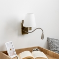 Brilagi - LED Гъвкав аплик NUBILA 1xE27/25W/230V + LED/3W месинг/бял