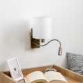 Brilagi - LED Гъвкав аплик NUBILA 1xE27/25W/230V + LED/3W месинг/бял