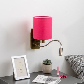 Brilagi - LED Гъвкав аплик NUBILA 1xE27/25W/230V + LED/3W месинг/розов