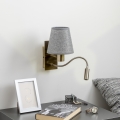 Brilagi - LED Гъвкав аплик NUBILA 1xE27/25W/230V + LED/3W месинг/сив