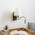 Brilagi - LED Гъвкав аплик NUBILA 1xE27/25W/230V + LED/3W месинг/кремав