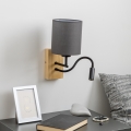 Brilagi - LED Гъвкав аплик NUBILA WOOD 1xE27/25W/230V + LED/3W дъб/антрацит