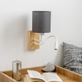 Brilagi - LED Гъвкав аплик NUBILA WOOD 1xE27/25W/230V + LED/3W дъб/антрацит