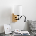 Brilagi - LED Гъвкав аплик NUBILA WOOD 1xE27/25W/230V + LED/3W дъб/бял
