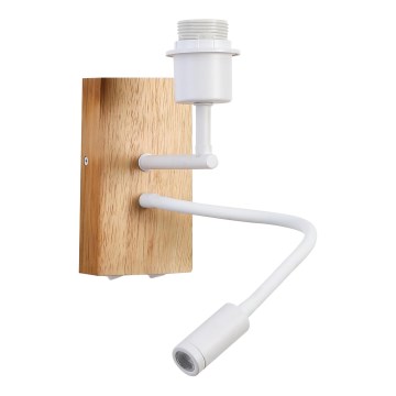 Brilagi - LED Гъвкав аплик NUBILA WOOD 1xE27/25W/230V + LED/3W дъб/бял