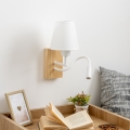 Brilagi - LED Гъвкав аплик NUBILA WOOD 1xE27/25W/230V + LED/3W дъб/бял