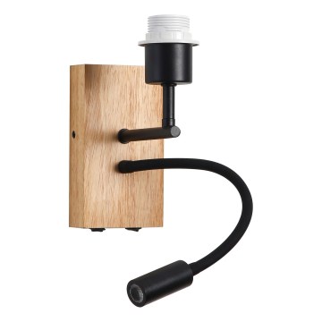 Brilagi - LED Гъвкав аплик NUBILA WOOD 1xE27/25W/230V + LED/3W дъб/черен