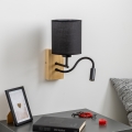 Brilagi - LED Гъвкав аплик NUBILA WOOD 1xE27/25W/230V + LED/3W дъб/черен