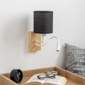 Brilagi - LED Гъвкав аплик NUBILA WOOD 1xE27/25W/230V + LED/3W дъб/черен