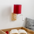 Brilagi - LED Гъвкав аплик NUBILA WOOD 1xE27/25W/230V + LED/3W дъб/Помпейски червен