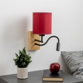 Brilagi - LED Гъвкав аплик NUBILA WOOD 1xE27/25W/230V + LED/3W дъб/Помпейски червен