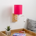 Brilagi - LED Гъвкав аплик NUBILA WOOD 1xE27/25W/230V + LED/3W дъб/розов