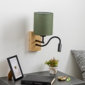 Brilagi - LED Гъвкав аплик NUBILA WOOD 1xE27/25W/230V + LED/3W дъб/зелен