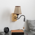 Brilagi - LED Гъвкав аплик NUBILA WOOD 1xE27/25W/230V + LED/3W дъб/кафяв