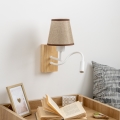 Brilagi - LED Гъвкав аплик NUBILA WOOD 1xE27/25W/230V + LED/3W дъб/кафяв