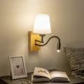 Brilagi - LED Гъвкав аплик NUBILA WOOD 1xE27/25W/230V + LED/3W дъб/кремав