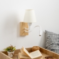 Brilagi - LED Гъвкав аплик NUBILA WOOD 1xE27/25W/230V + LED/3W дъб/кремав