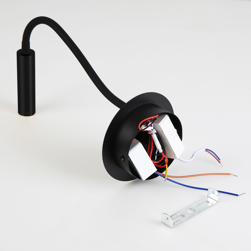 Brilagi - LED Гъвкав аплик с USB порт MAYA LED/3W/230V 4000K черен