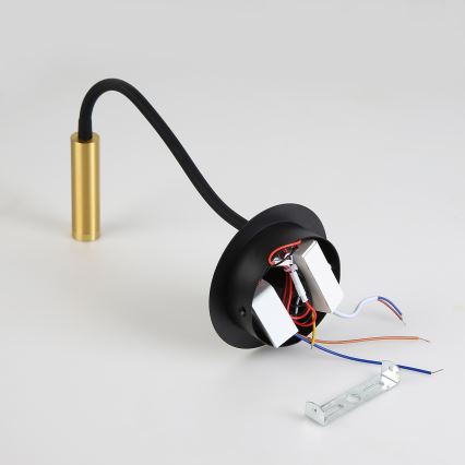 Brilagi - LED Гъвкав аплик с USB порт MAYA LED/3W/230V 4000K черен/златист