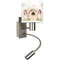 Brilagi - LED гъвкава детска настенна лампа BOBO 1xE27/25W/230V + LED/3W матов хром/бяла/розова/феи