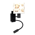 Brilagi - LED гъвкава детска стенна лампа BOBO 1xE27/25W/230V + LED/3W черна/бяла/с мечета