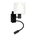 Brilagi - LED гъвкава детска стенна лампа BOBO 1xE27/25W/230V + LED/3W черна/бяла/зайчета