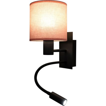Brilagi - LED гъвкава стенна лампа BOBO 1xE27/25W/230V + LED/3W черна/розова