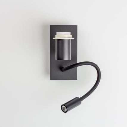 Brilagi - LED детска гъвкава стенна лампа BOBO 1xE27/25W/230V + LED/3W черна/кремава/с мотив зайчета