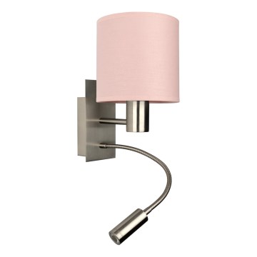 Brilagi - LED гъвкава настенна лампа BOBO 1xE27/25W/230V + LED/3W матов хром/розова