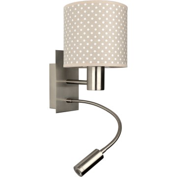 Brilagi - LED гъвкава стенна лампа BOBO 1xE27/25W/230V + LED/3W матов хром/бежова/на точки