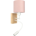 Brilagi - LED гъвкава стенна лампа BOBO WOOD 1xE27/25W/230V + LED/3W дъб/бял/розов
