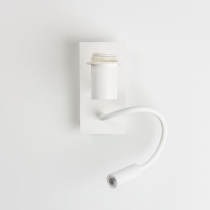 Brilagi - LED гъвкава стенна лампа NUBILA 1xE27/25W/230V + LED/3W бяла/светлосива