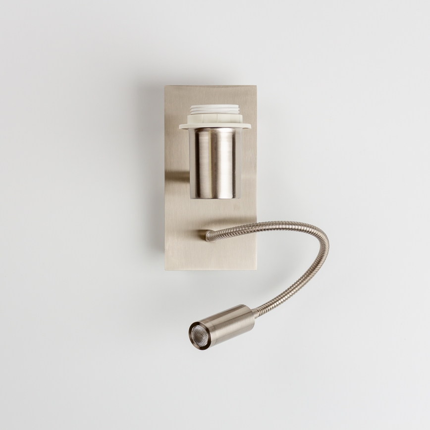 Brilagi - LED гъвкава настенна лампа NUBILA 1xE27/25W/230V + LED/3W матов хром/жълта