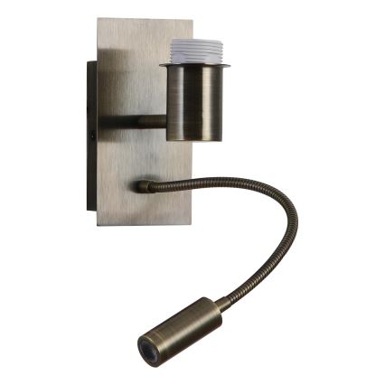 Brilagi - LED гъвкава стенна лампа NUBILA 1xE27/25W/230V + LED/3W месинг/жълта