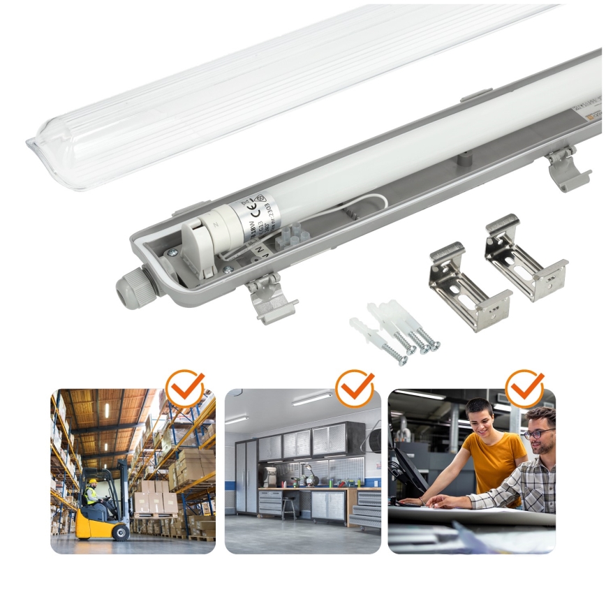 Brilagi - LED индустриална флуоресцентна лампа OPTIMA T8 1xG13/18W/230V 4000K IP65 128 см
