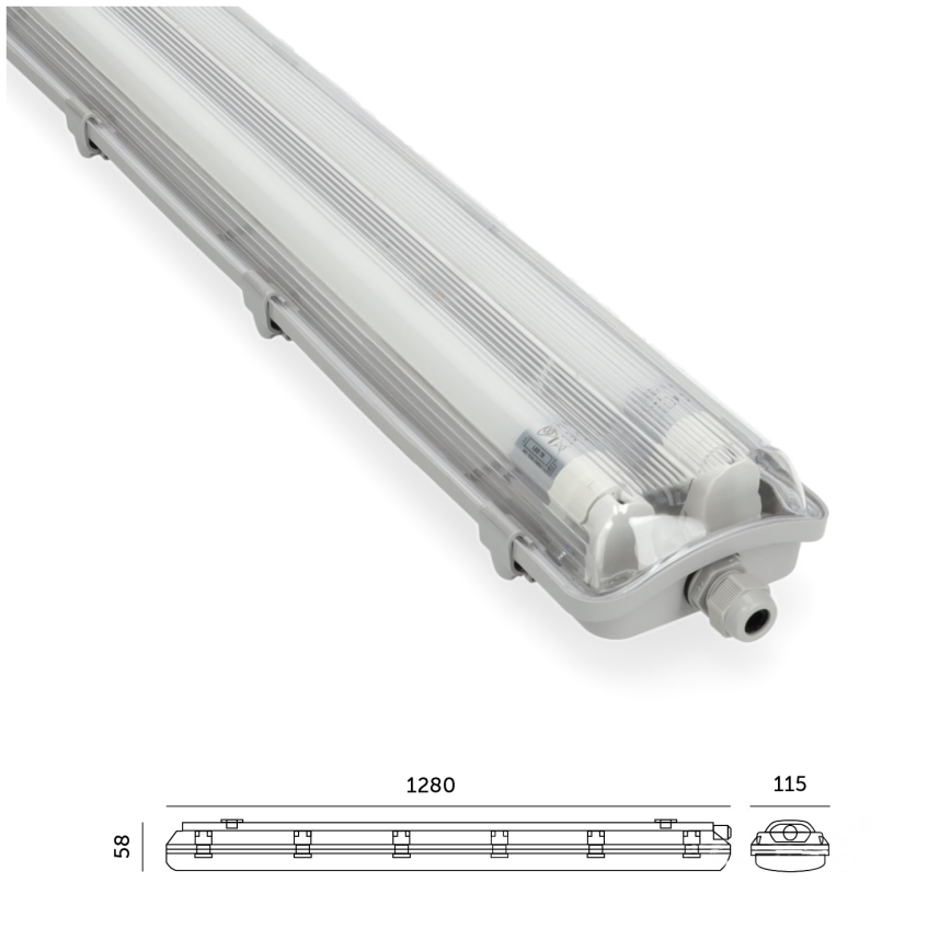 Brilagi - LED индустриална флуоресцентна лампа OPTIMA T8 2xG13/18W/230V 4000K IP65 128 см