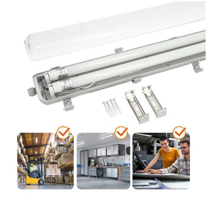 Brilagi - LED индустриална флуоресцентна лампа OPTIMA T8 2xG13/18W/230V 6500K IP65 128 см