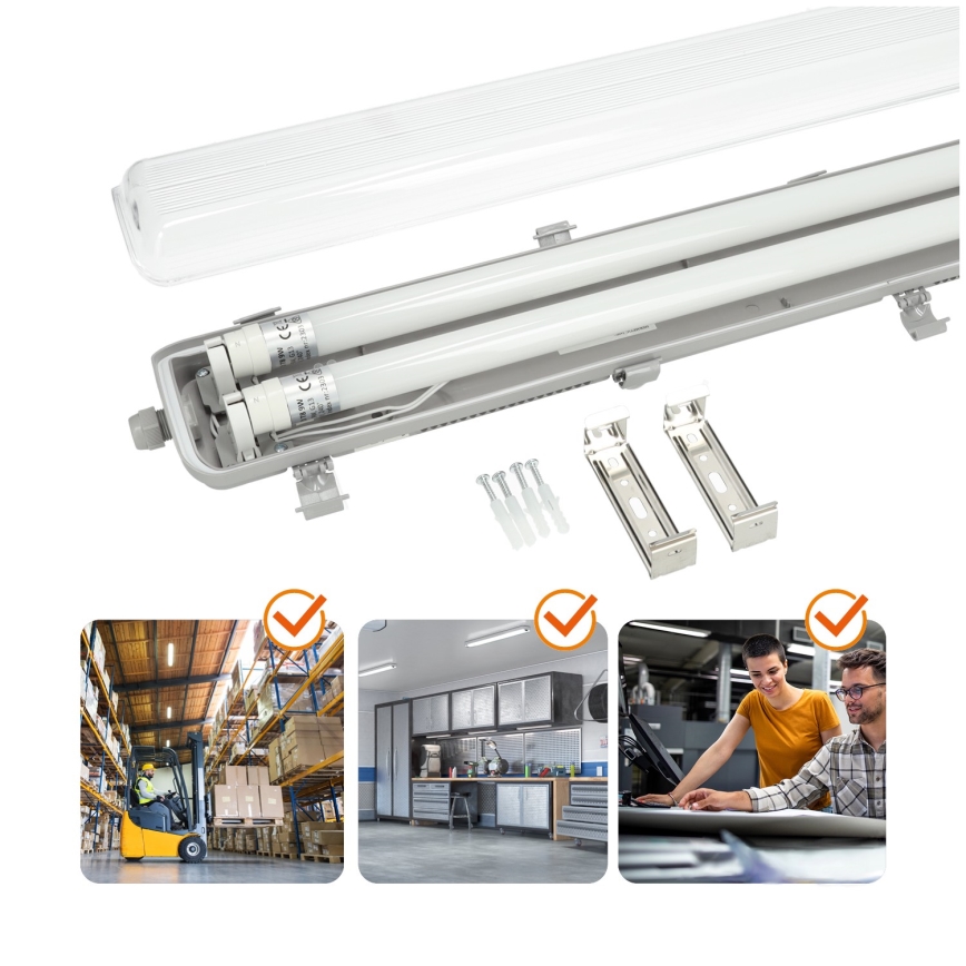 Brilagi - LED индустриален флуоресцентен лампа OPTIMA T8 2xG13/9W/230V 4000K IP65 67,5 см