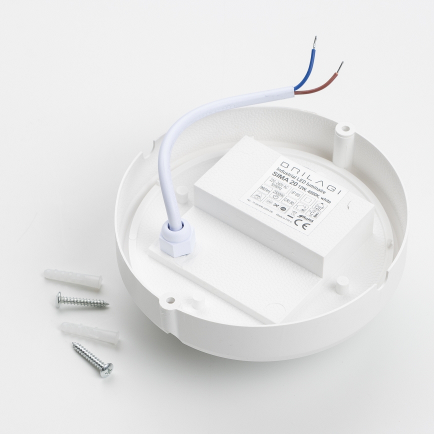 Brilagi - LED Индустриално осветление за таван SIMA LED/12W/230V IP65 бяла