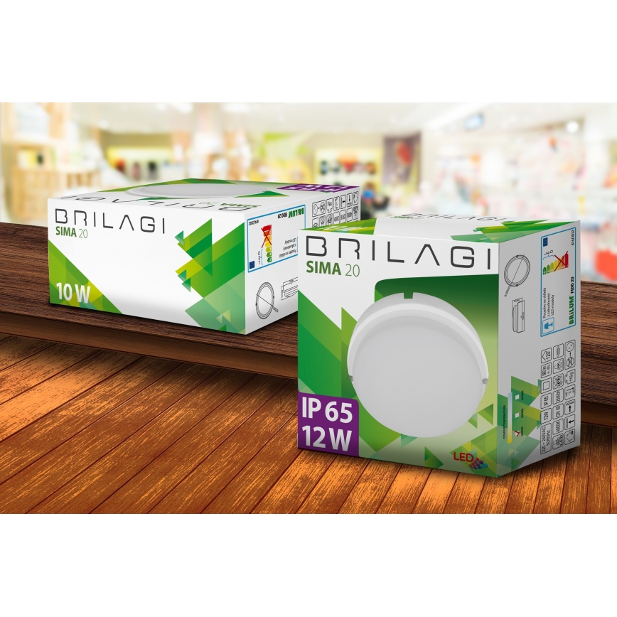Brilagi - LED Индустриално осветление за таван SIMA LED/12W/230V IP65 бяла