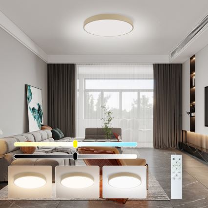 Brilagi - LED Изграждащо таванно осветление POOL SMART LED/60W/230V 3000-6000K Ø 50 см Wi-Fi Tuya бежово + дистанционно управление