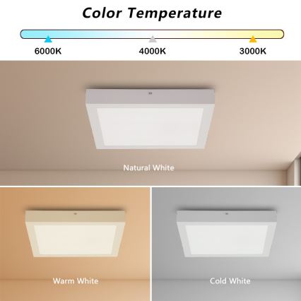 Brilagi - LED Плафон за баня FRAME LED/24W/230V 30x30 см 3000/4000/6000K IP44 бял